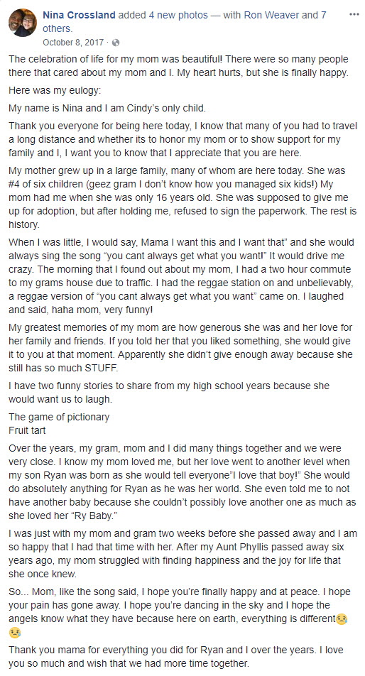 Ninas Eulogy